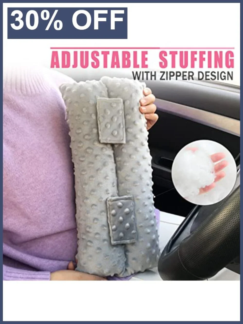 Post Surgery Seatbelt Pillow Abdominal Recovery Cushion Minky Dot